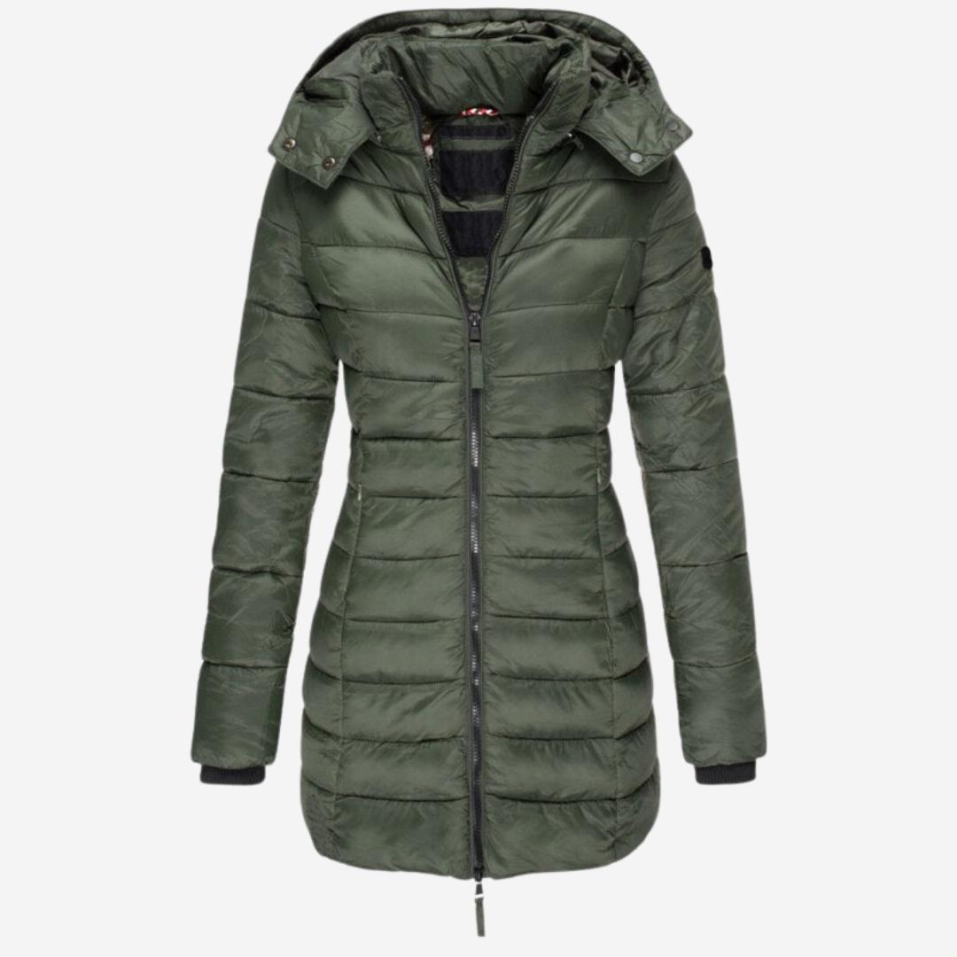 Winterjacke Damen – Steppjacke mit Kapuze und Reißverschluss