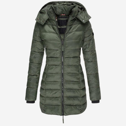 Winterjacke Damen – Steppjacke mit Kapuze und Reißverschluss