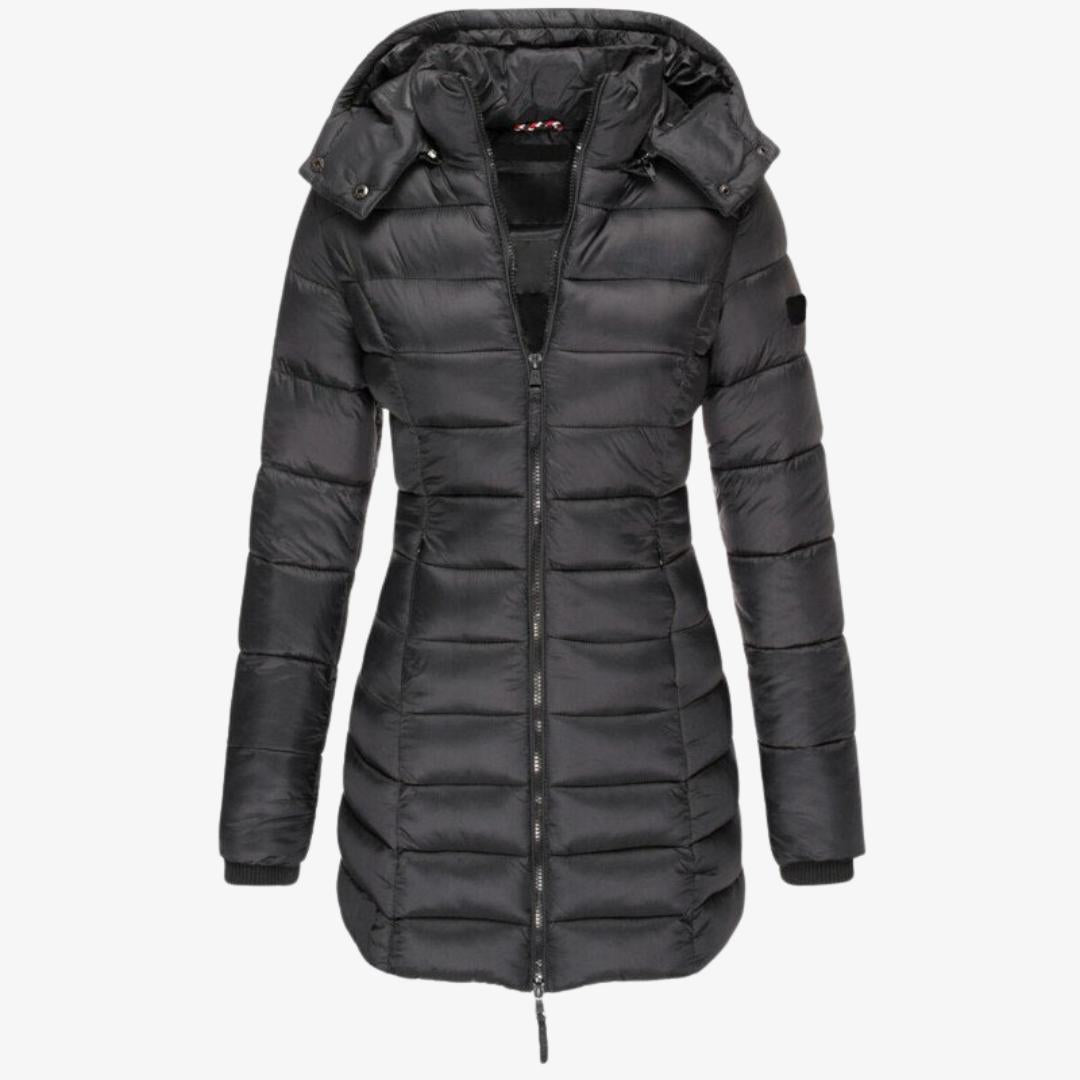 Winterjacke Damen – Steppjacke mit Kapuze und Reißverschluss