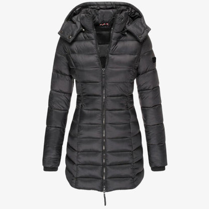Winterjacke Damen – Steppjacke mit Kapuze und Reißverschluss