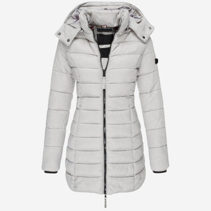 Winterjacke Damen – Steppjacke mit Kapuze und Reißverschluss