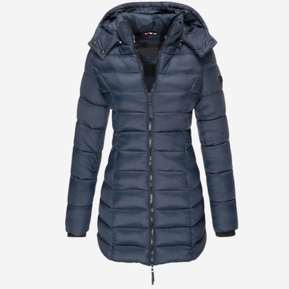 Winterjacke Damen – Steppjacke mit Kapuze und Reißverschluss