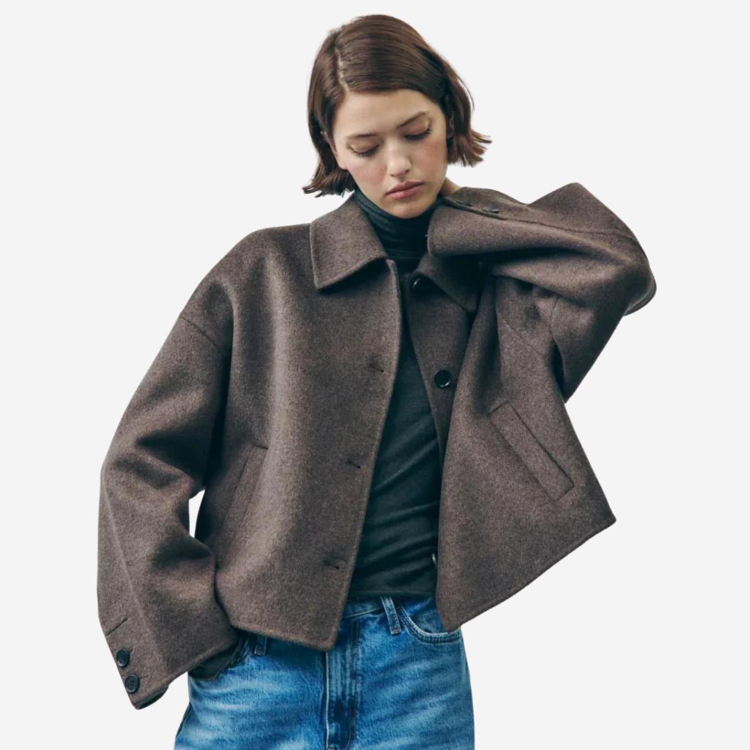 Winterjacke Damen Kurz mit Knopfleiste