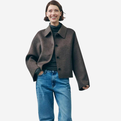 Winterjacke Damen Kurz mit Knopfleiste