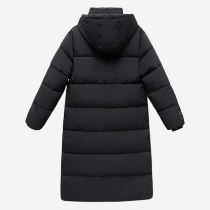 Winterjacke Damen – Lange gesteppte Jacke mit Kapuze