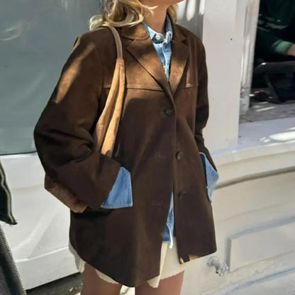 Winterjacke Damen mit Reverskragen und Drei-Knopf-Gestaltung