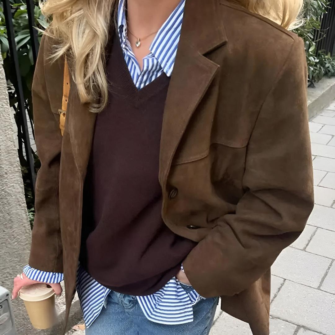 Winterjacke Damen mit Reverskragen und Drei-Knopf-Gestaltung