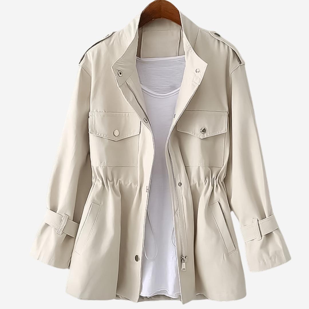 Winterjacke Damen mit Stehkragen, Taschen und Druckknopfleiste