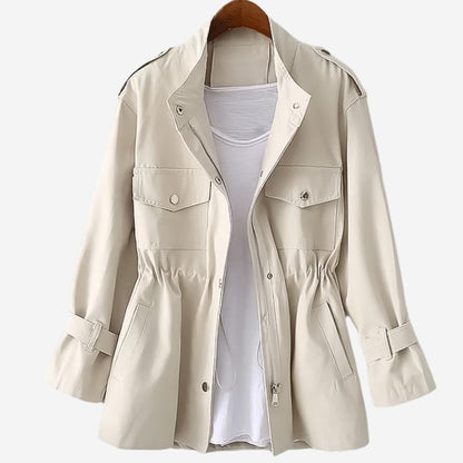 Winterjacke Damen mit Stehkragen, Taschen und Druckknopfleiste