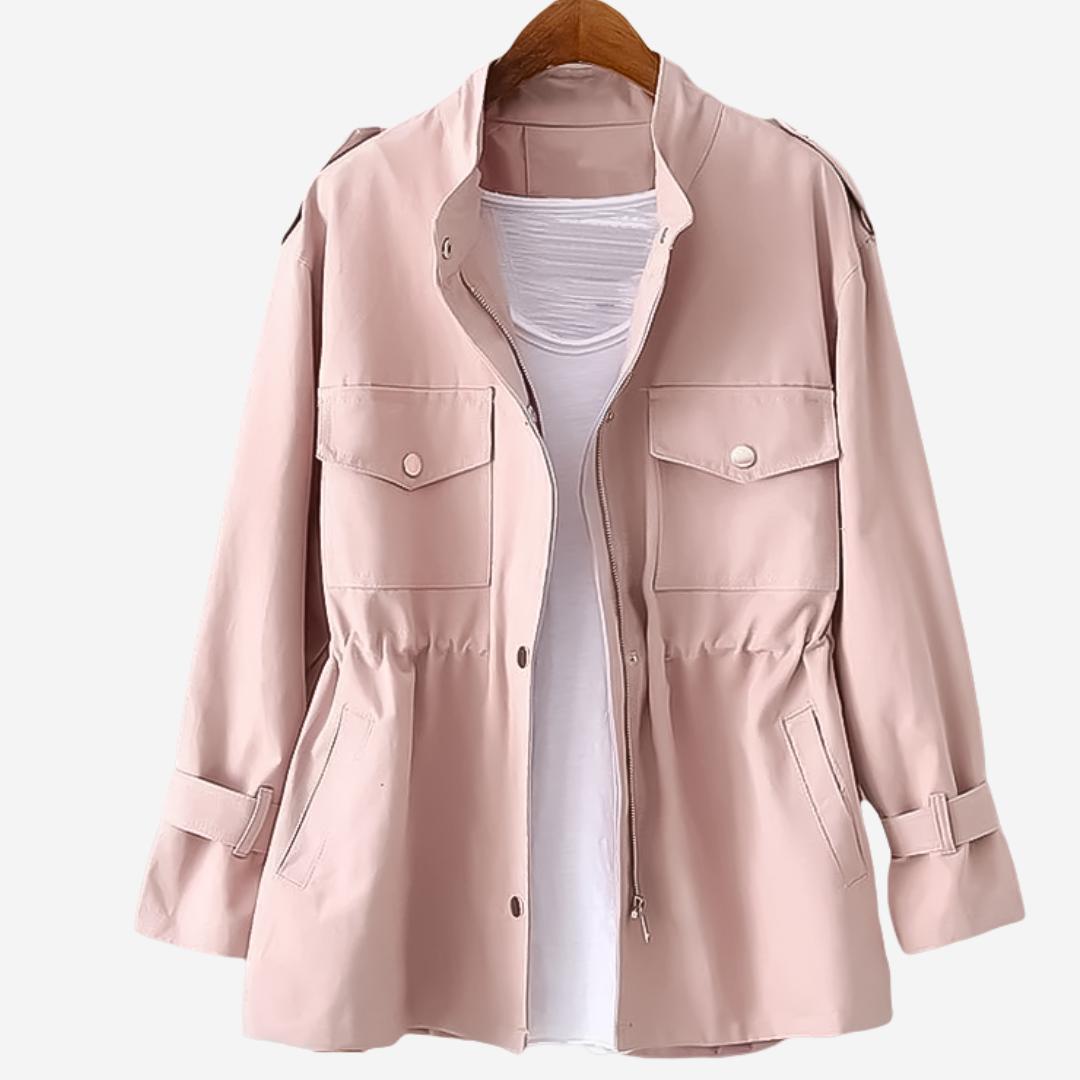 Winterjacke Damen mit Stehkragen, Taschen und Druckknopfleiste