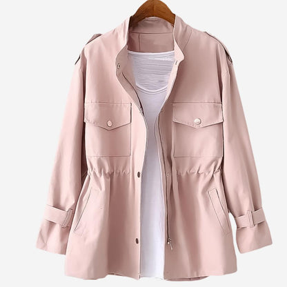 Winterjacke Damen mit Stehkragen, Taschen und Druckknopfleiste