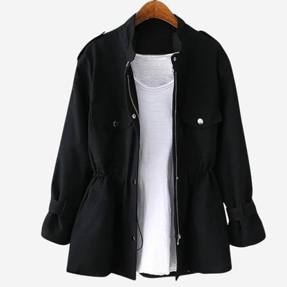 Winterjacke Damen mit Stehkragen, Taschen und Druckknopfleiste