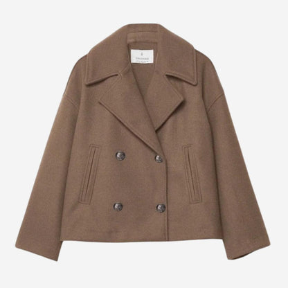 Winterjacke Damen mit breiten Revers und Knopfleiste