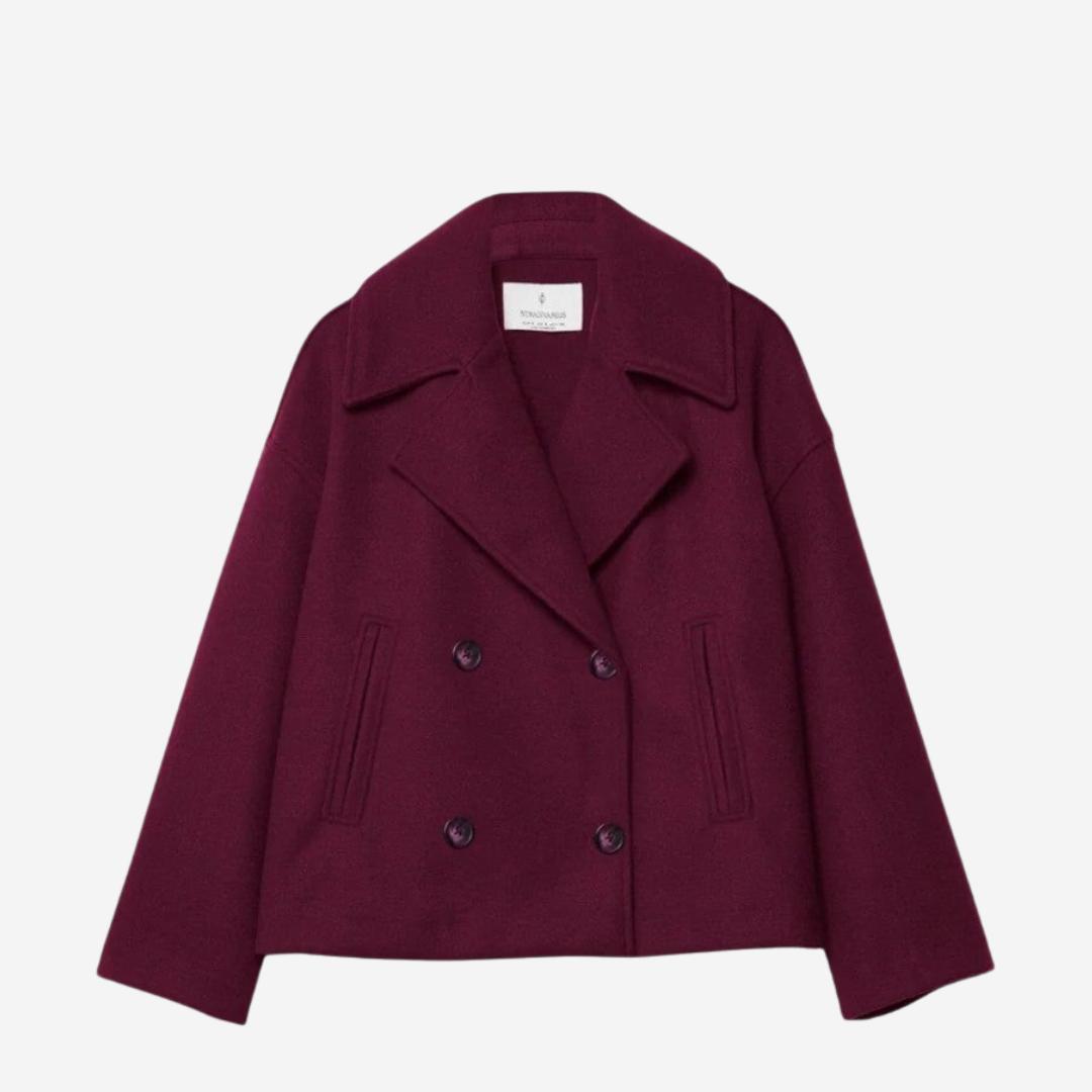 Winterjacke Damen mit breiten Revers und Knopfleiste