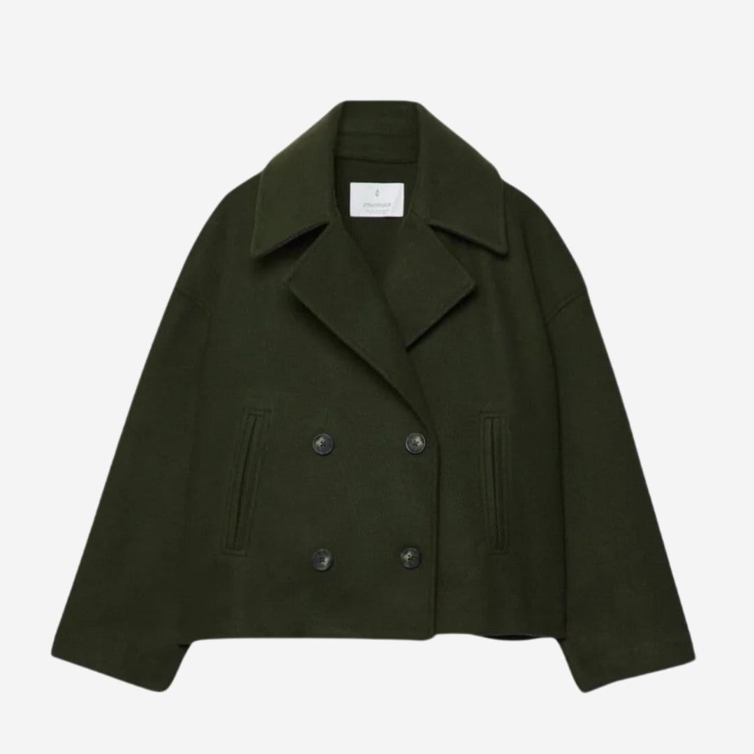 Winterjacke Damen mit breiten Revers und Knopfleiste