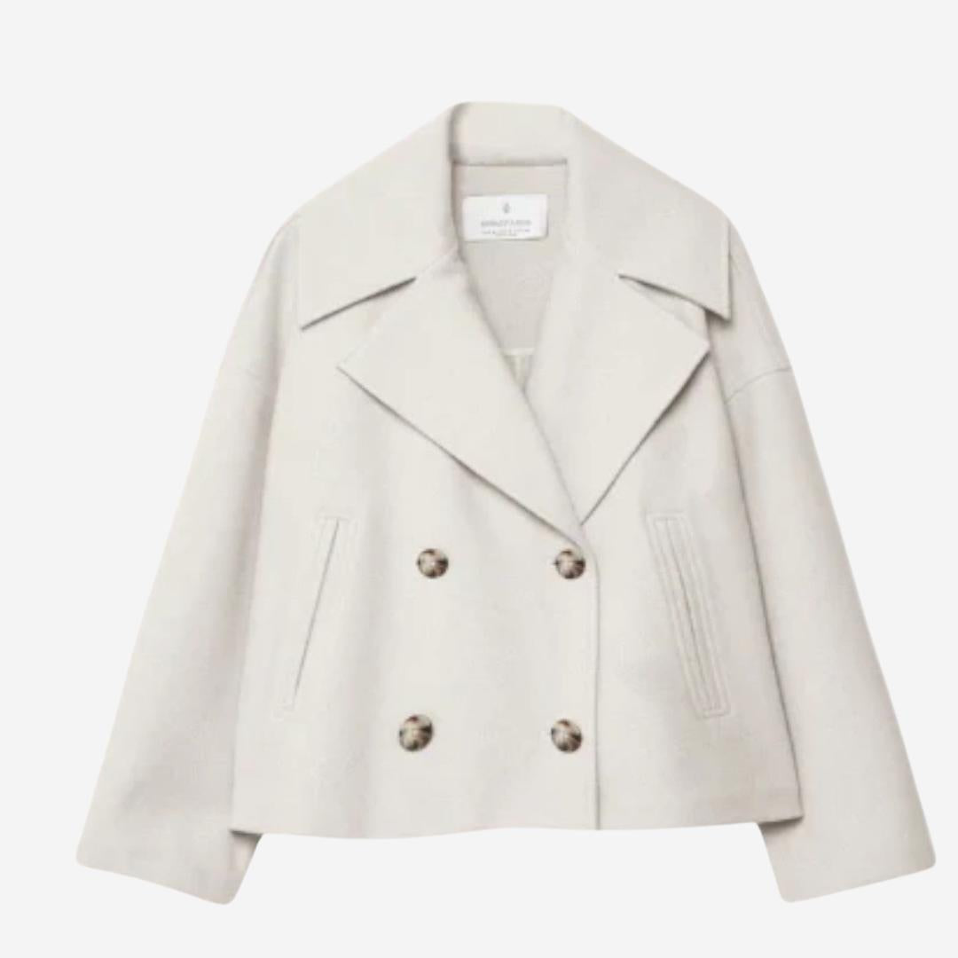 Winterjacke Damen mit breiten Revers und Knopfleiste