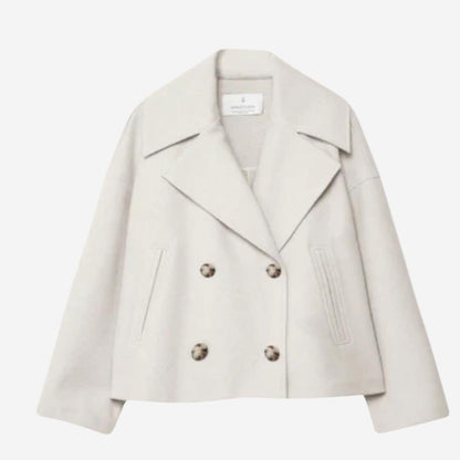 Winterjacke Damen mit breiten Revers und Knopfleiste