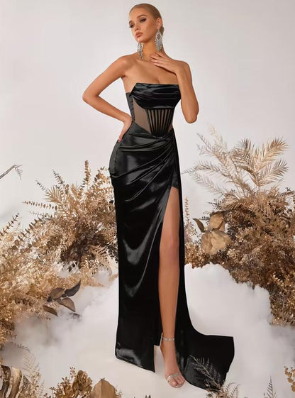 A-Linien-Maxikleid mit herzförmigem Ausschnitt für Frauen